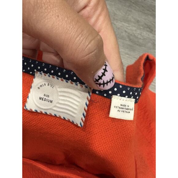 Anthropologie Postmark Ruffle Blouse Bright Orange Size M - Picture 2 of 3